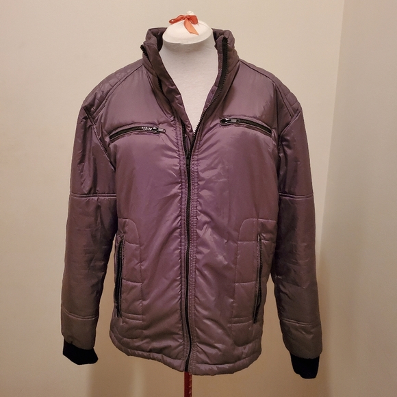 Seduka Moto Style Puffer Jacket in Charcoal XL  NWOT - Picture 1 of 4